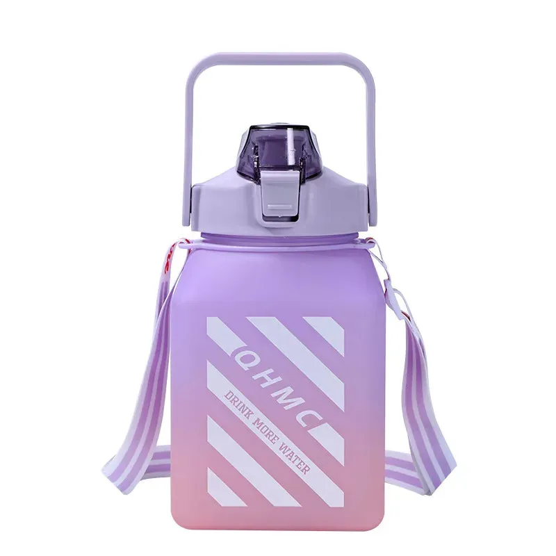 1500ml Motivational Sports Water Bottle with Straw