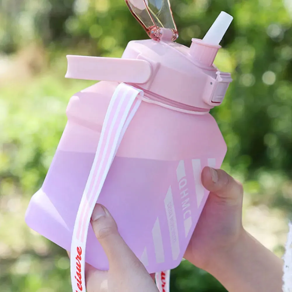 1500ml Motivational Sports Water Bottle with Straw
