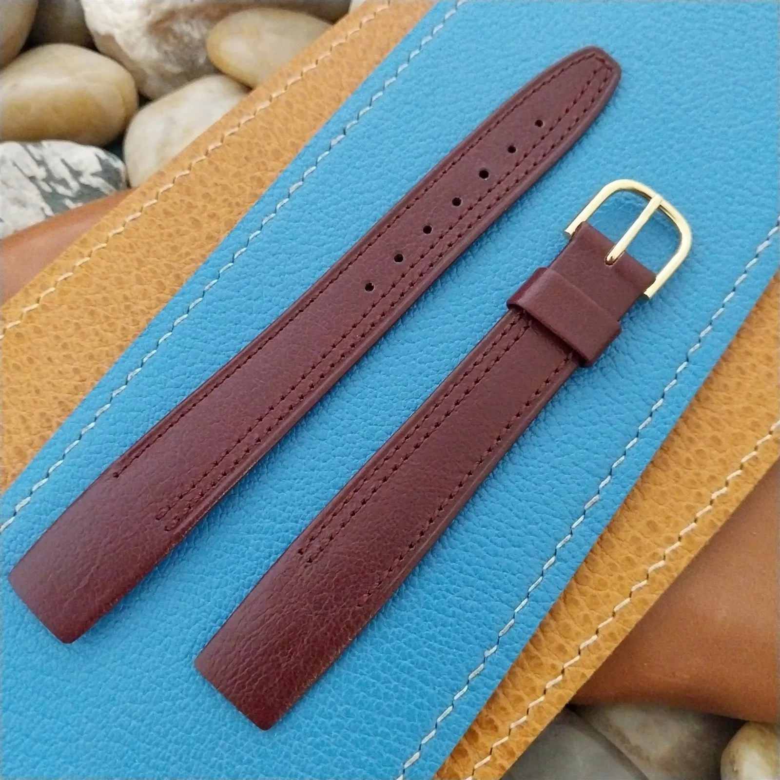 16mm Wire Lug Open End Military Hirsch New Old Stock Leather Vintage Watch Band