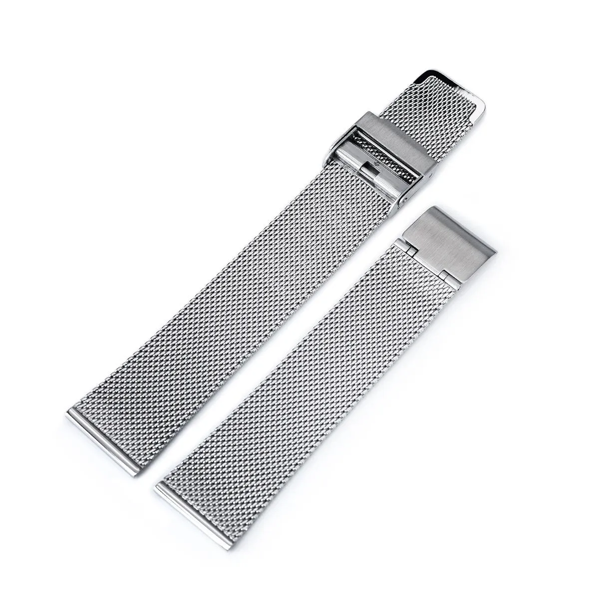 18mm, 20mm or 22mm Classic Vintage Knitted Superfine Wire Mesh Band, Polished