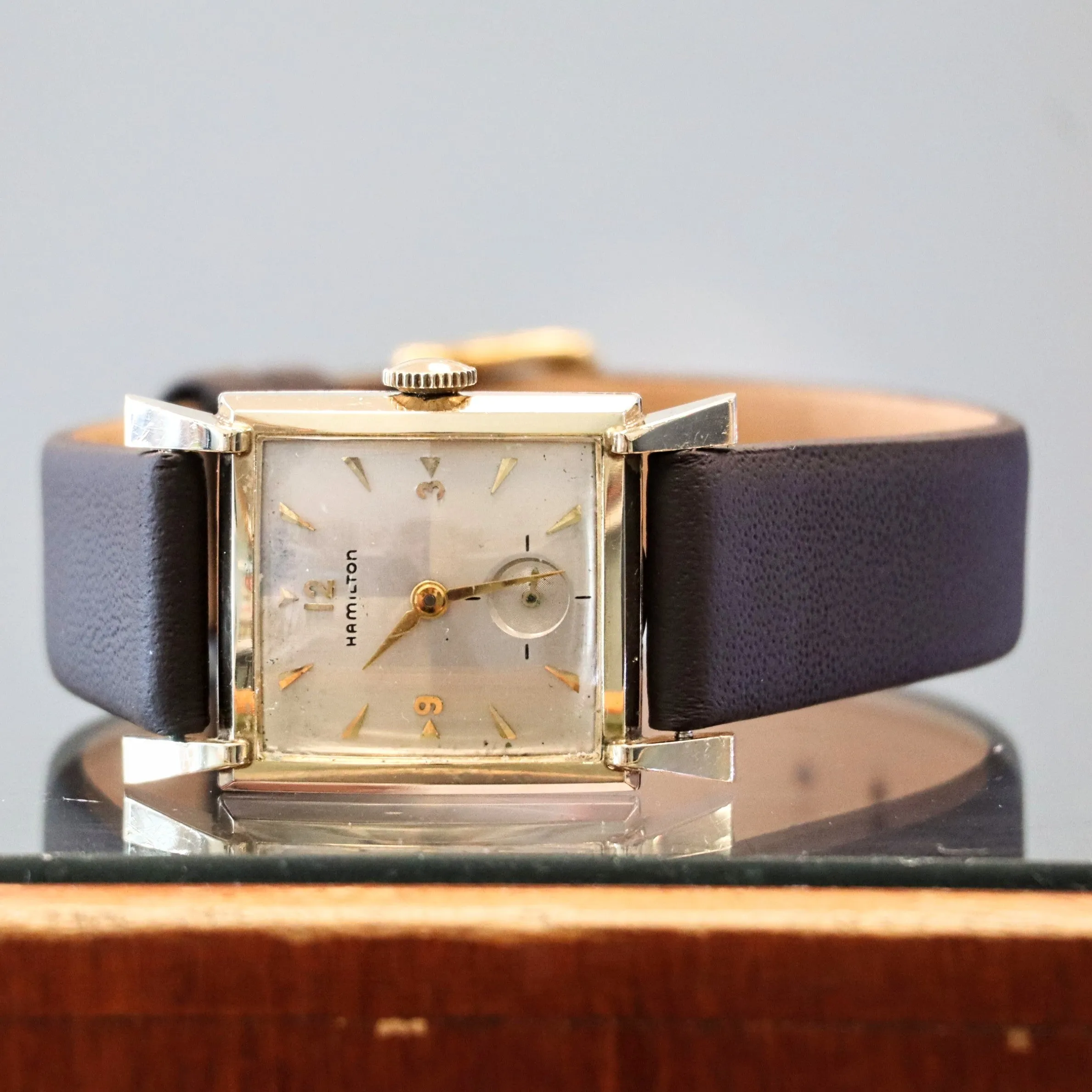 1955 HAMILTON Trent Watch 22 Jewels Cal. 770 U.S.A. Made 10K G.F. Tank Case & Fancy Lugs