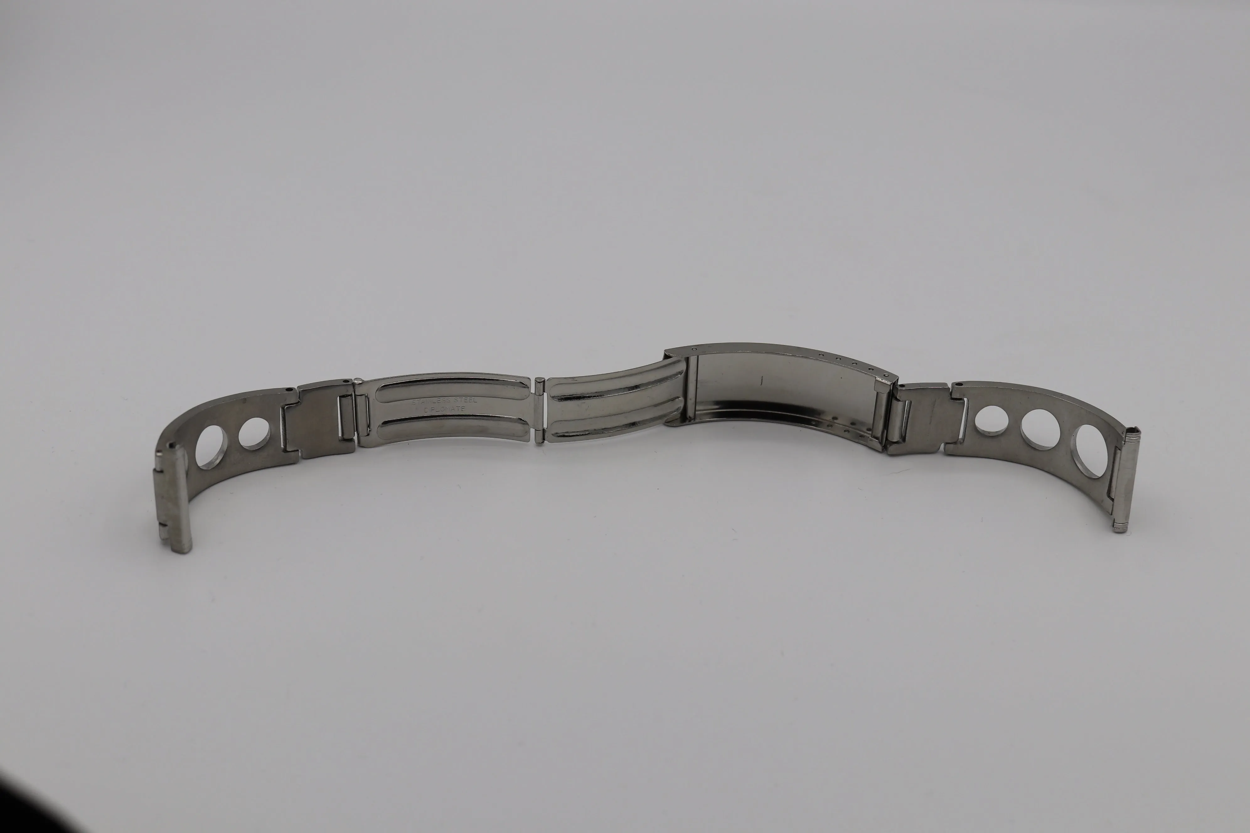 1970s Diplomate Stainless Steel Perforated Bracelet