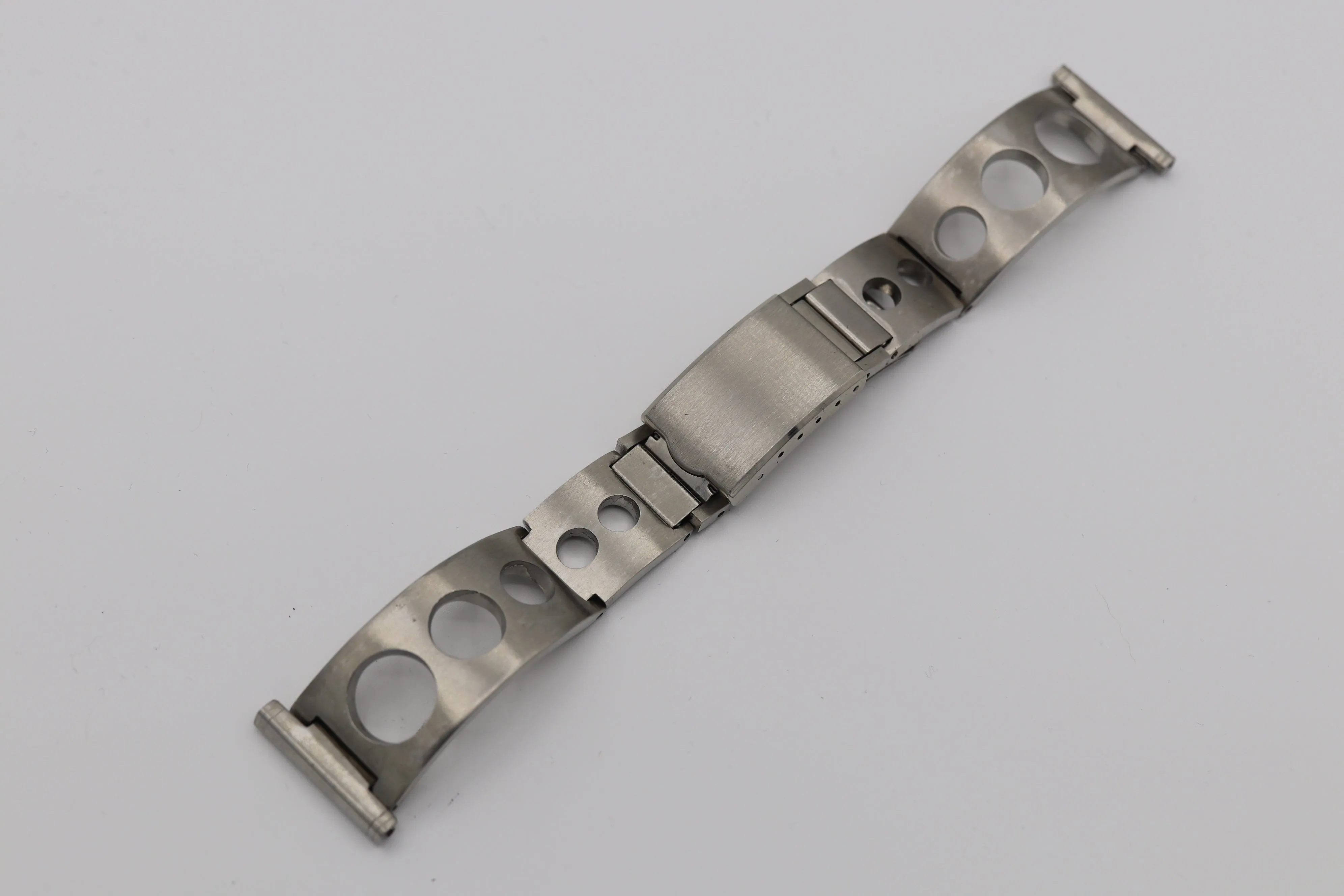 1970s Diplomate Stainless Steel Perforated Bracelet