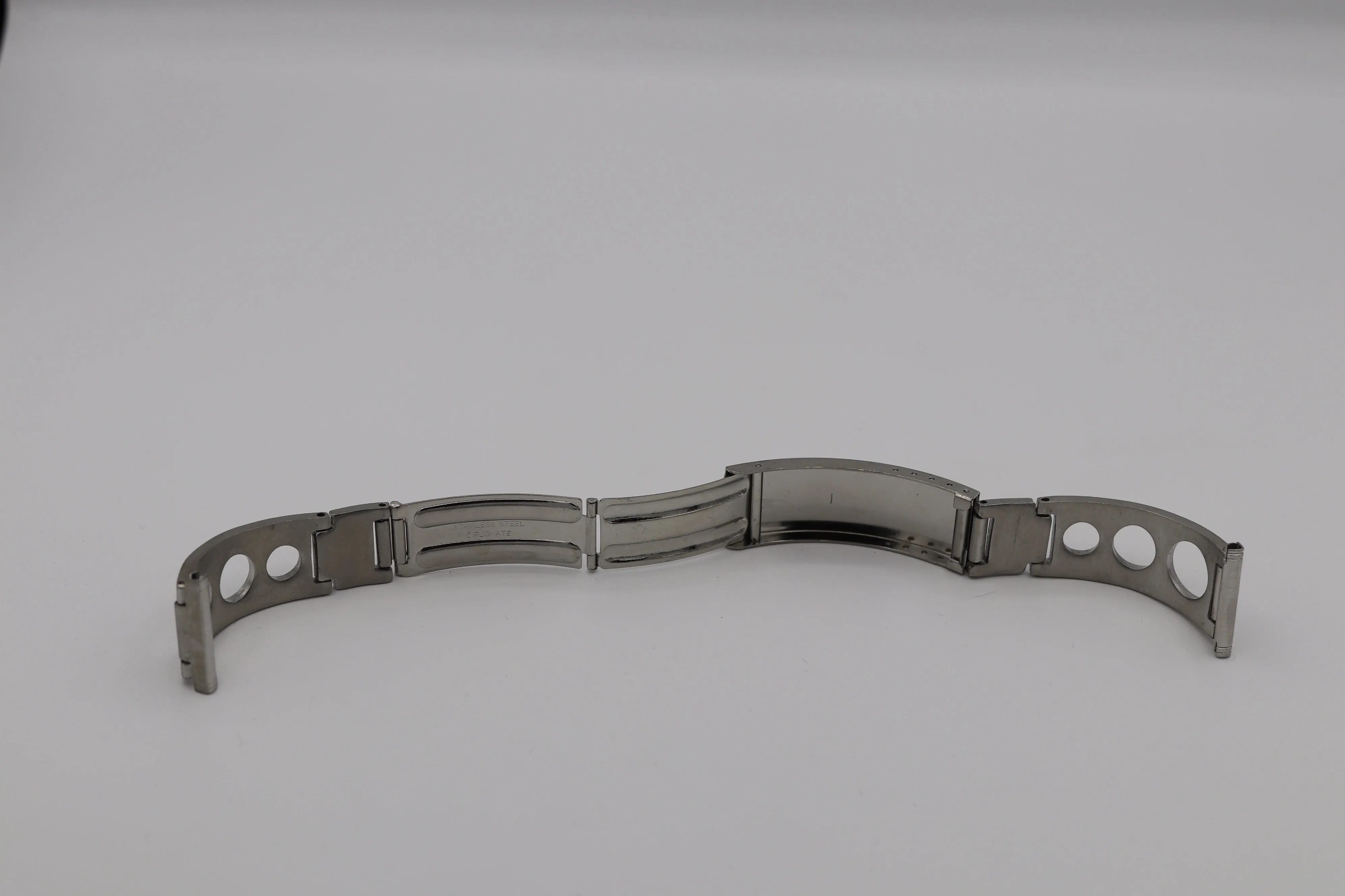 1970s Diplomate Stainless Steel Perforated Bracelet