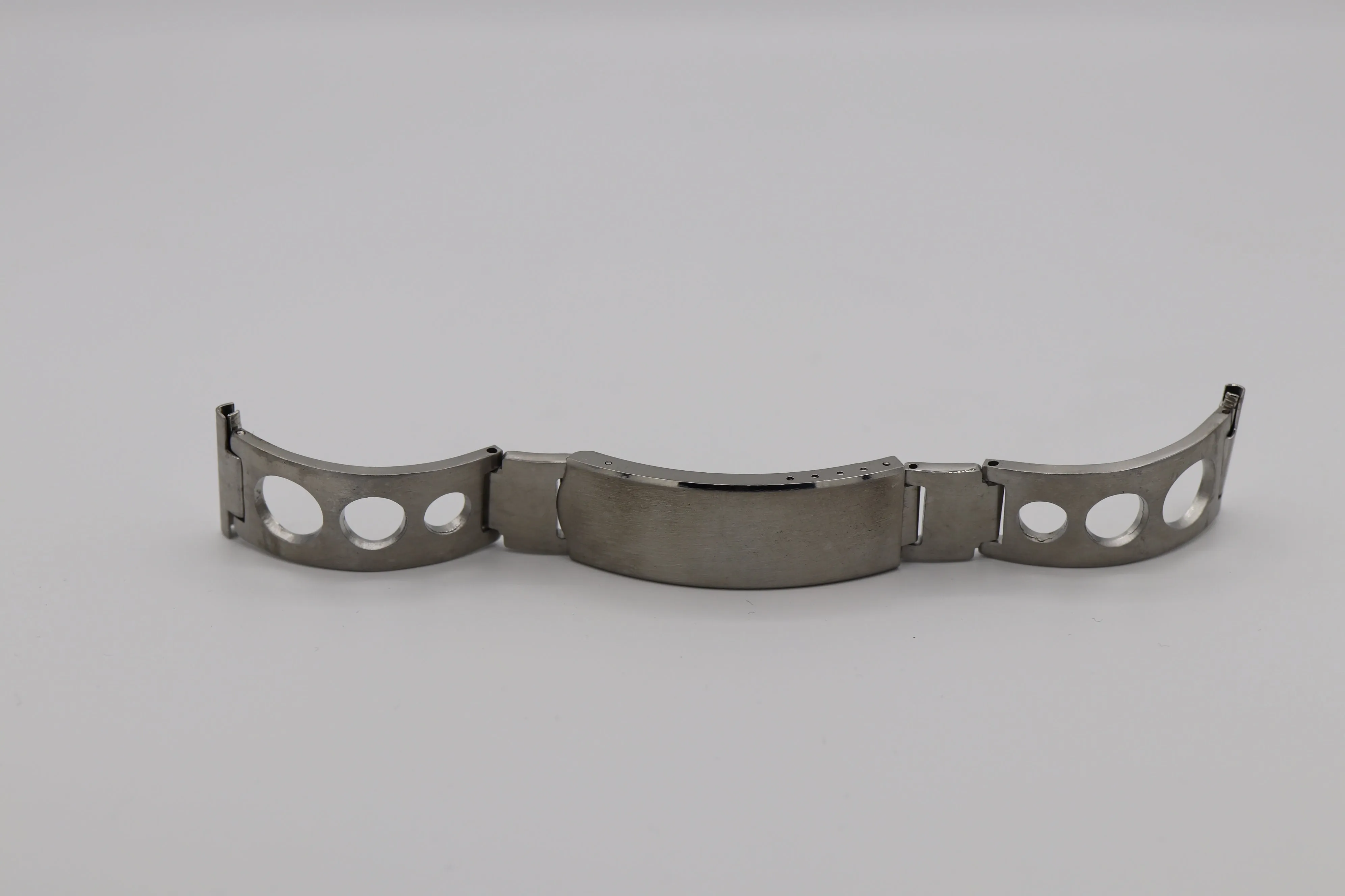1970s Diplomate Stainless Steel Perforated Bracelet