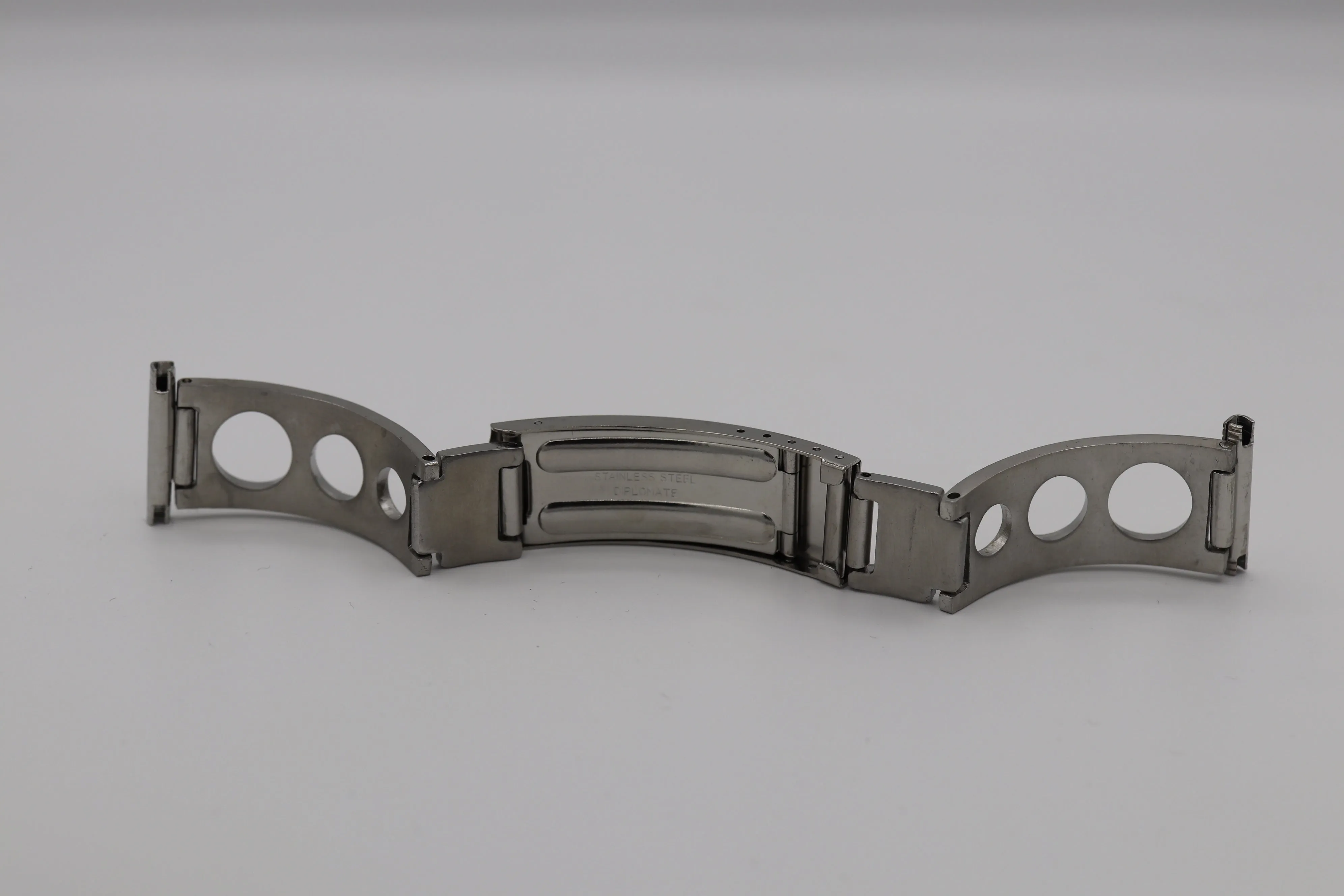 1970s Diplomate Stainless Steel Perforated Bracelet