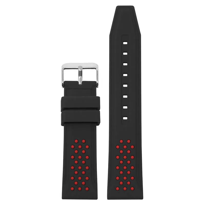 20mm Perforated  Rubber Smart Watch Strap