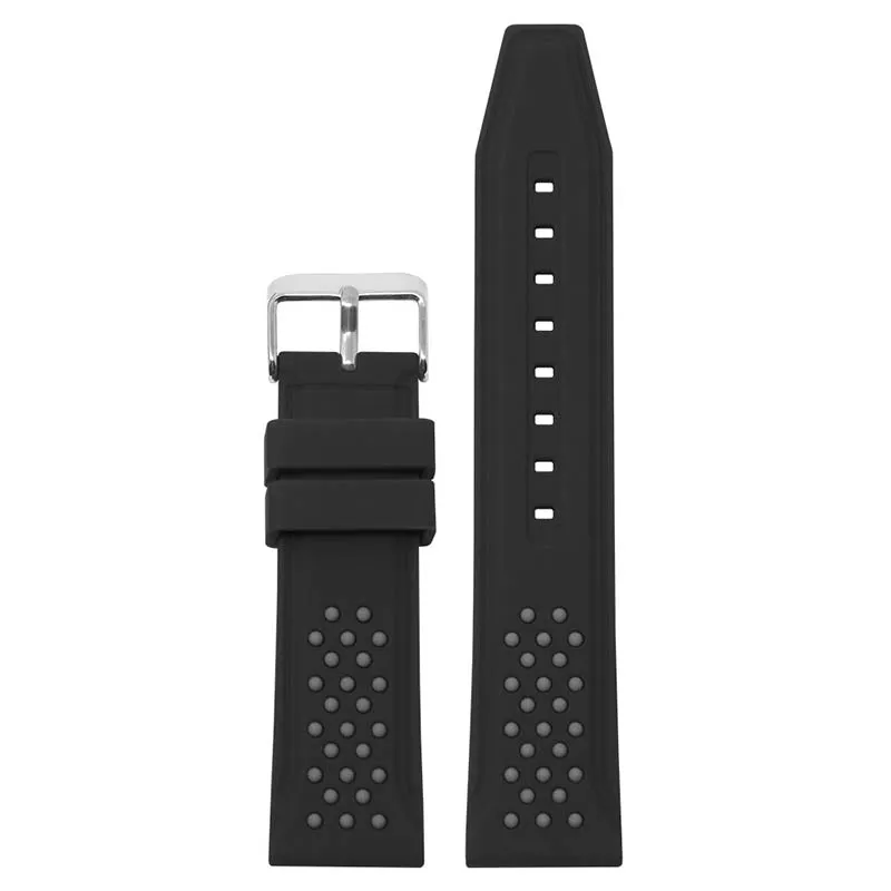 20mm Perforated  Rubber Smart Watch Strap