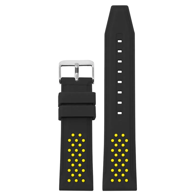 20mm Perforated  Rubber Smart Watch Strap