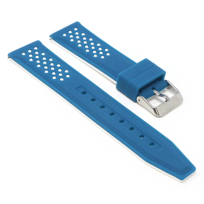 20mm Perforated  Rubber Smart Watch Strap
