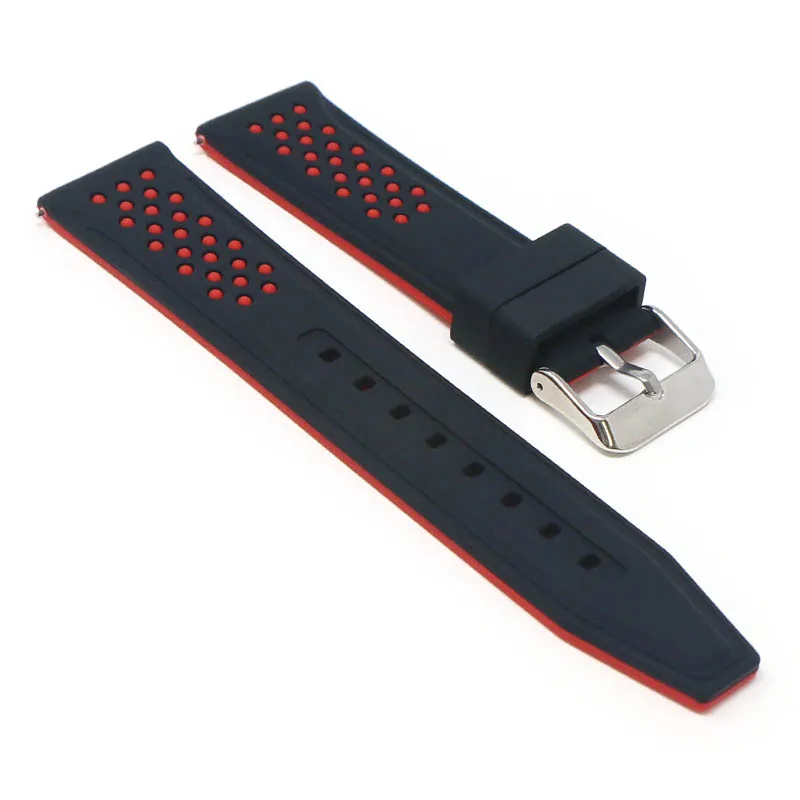 20mm Perforated  Rubber Smart Watch Strap