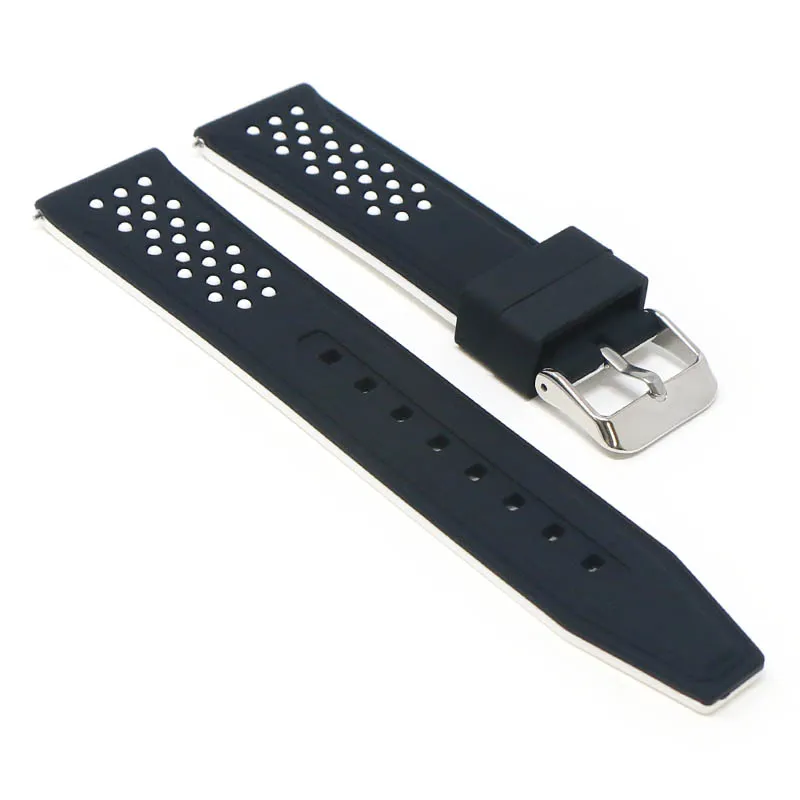 20mm Perforated  Rubber Smart Watch Strap