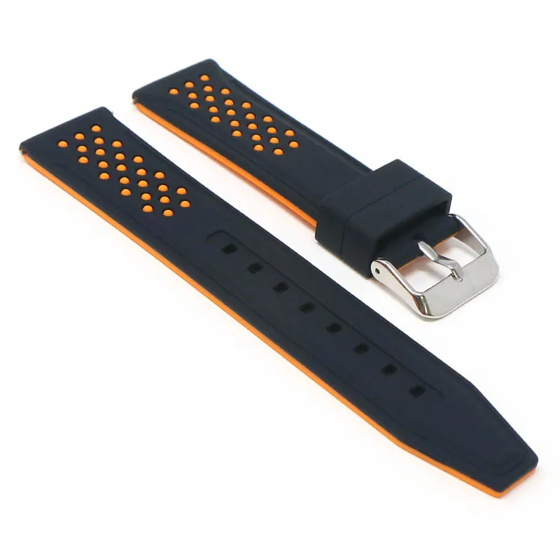 20mm Perforated  Rubber Smart Watch Strap