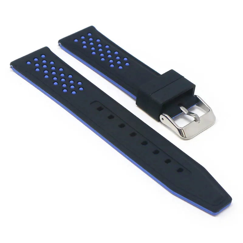 20mm Perforated  Rubber Smart Watch Strap