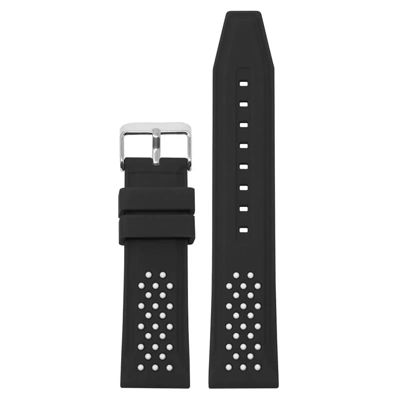 20mm Perforated  Rubber Smart Watch Strap