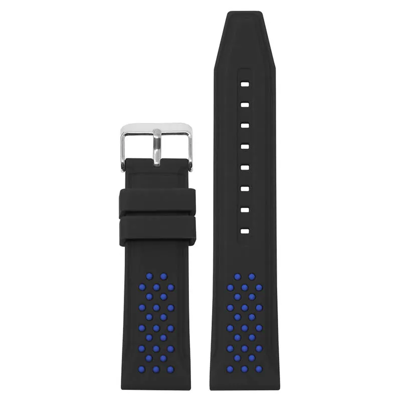 20mm Perforated  Rubber Smart Watch Strap