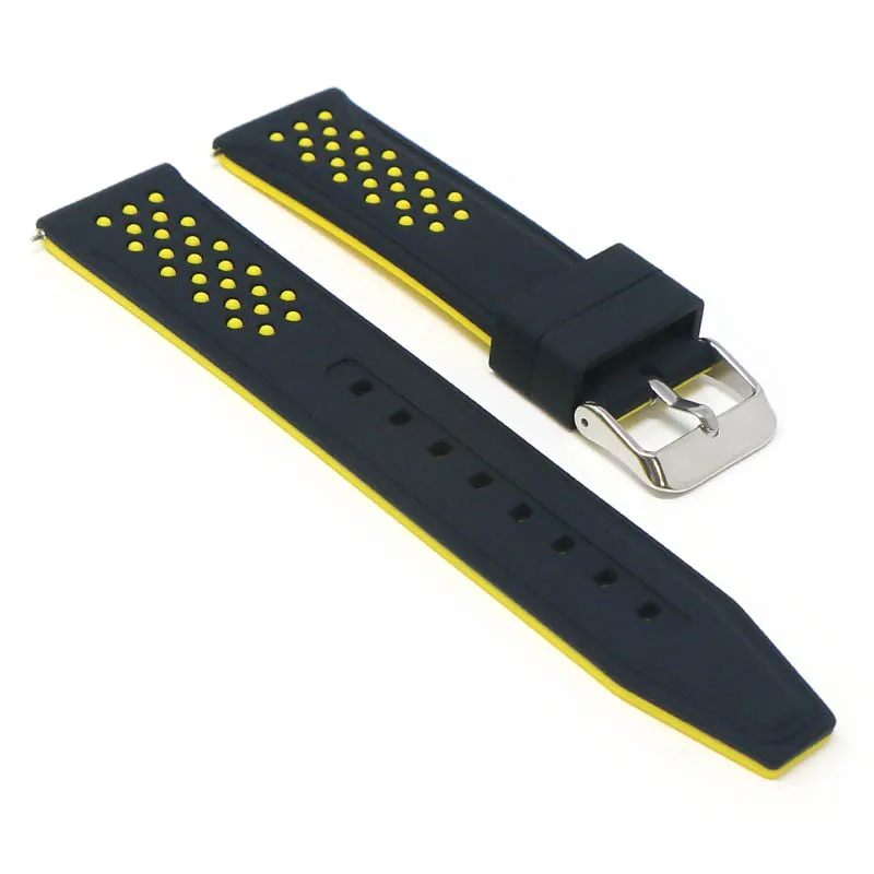 20mm Perforated  Rubber Smart Watch Strap