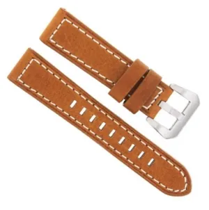 20MM PREMIUM LEATHER WATCH BAND STRAP FOR 40MM PANERAI MARINA LUMINOR TAN WHITE
