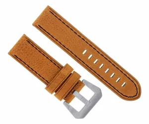 20MM PREMIUM LEATHER WATCH BAND STRAP FOR PANERAI MARINA LUMINOR PAM GMT TAN
