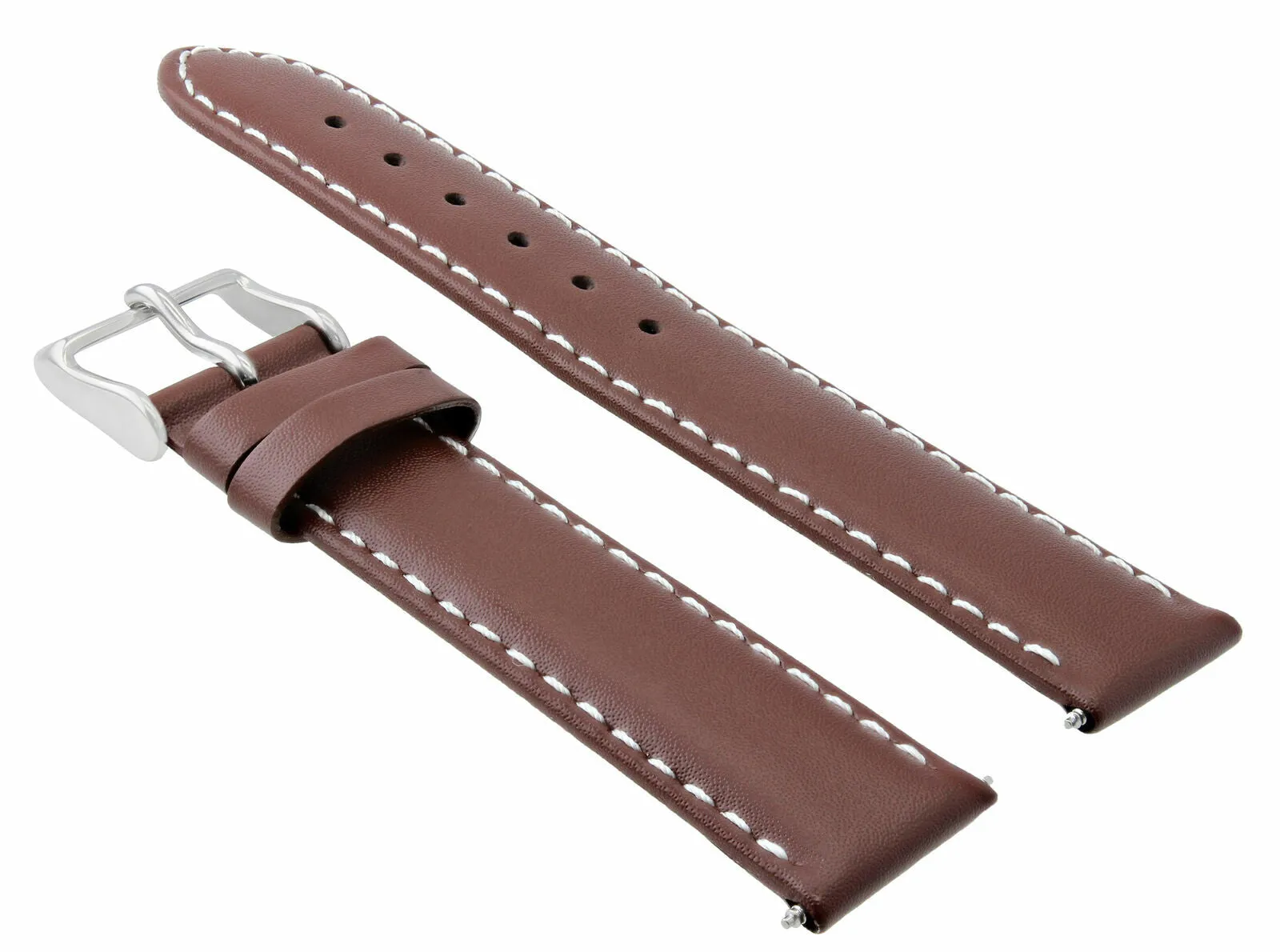 24MM SMOOTH LEATHER STRAP BAND FOR LONGINES WATCHWATERPROOF LIGHT BROWN