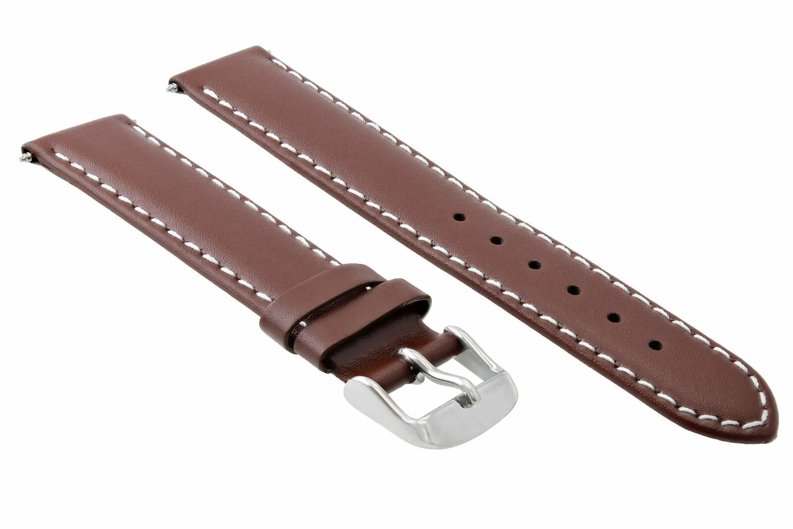 24MM SMOOTH LEATHER STRAP BAND FOR LONGINES WATCHWATERPROOF LIGHT BROWN