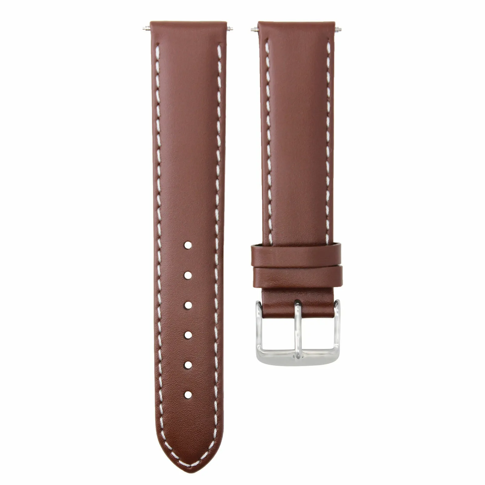 24MM SMOOTH LEATHER STRAP BAND FOR LONGINES WATCHWATERPROOF LIGHT BROWN