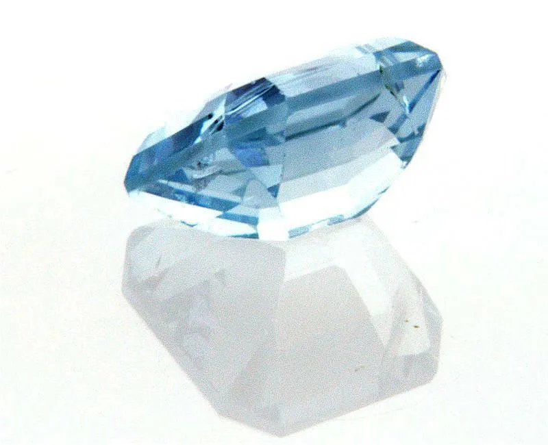 3 CT Natural Loose Aquamarine Beryl Pale Sky Blue Color Certified Radiant Cut