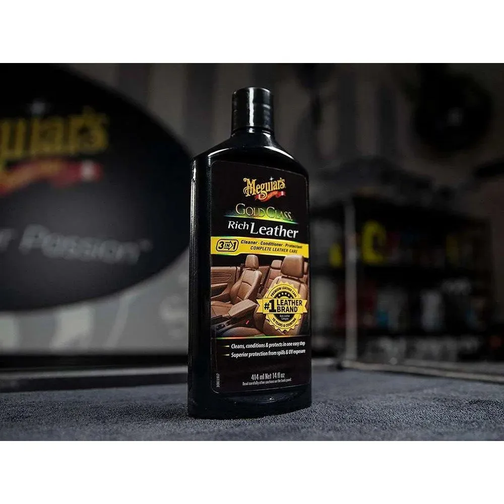 3 in 1 Leather Care Meguiar's Gold Class Rich Leather, 414ml