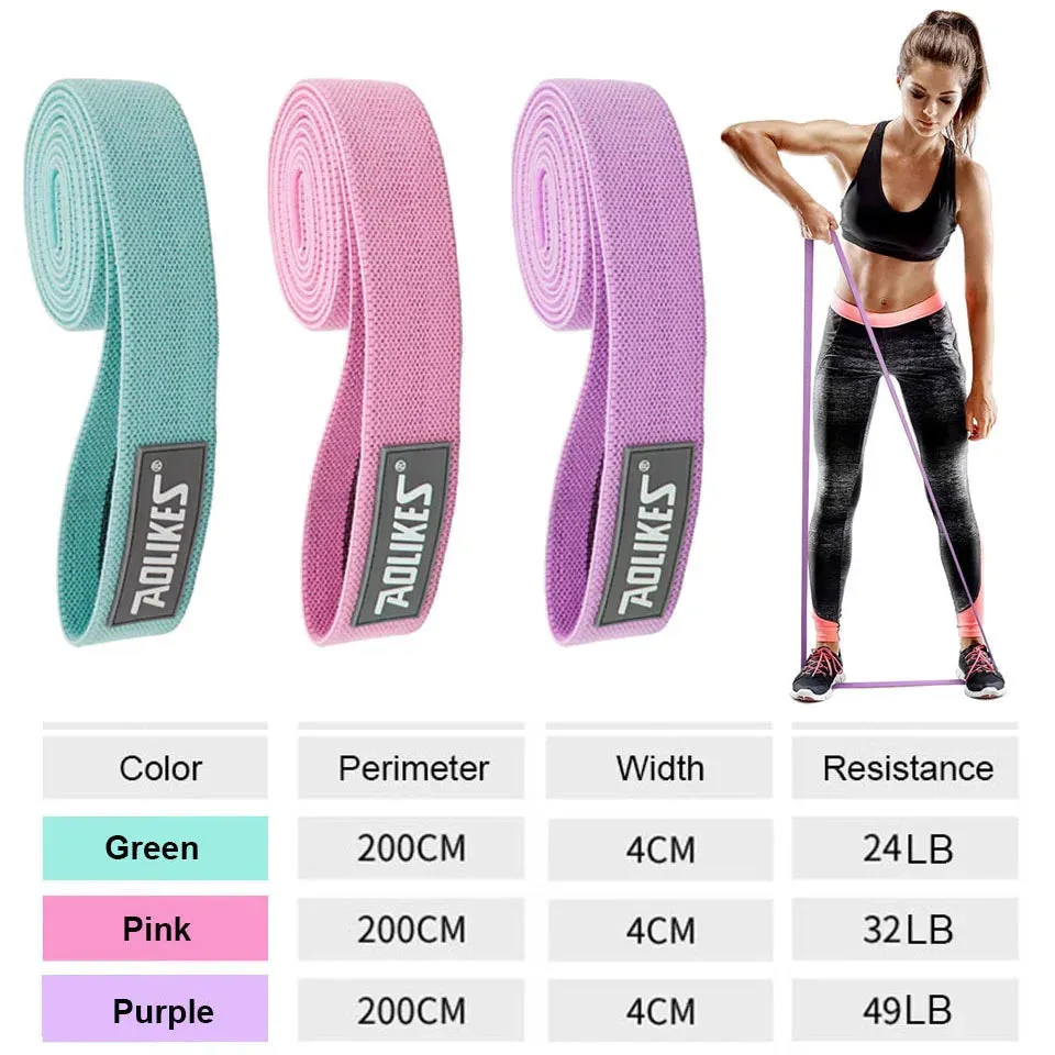 3 Piece Elastic Loop Band Set For Fitness & Yoga