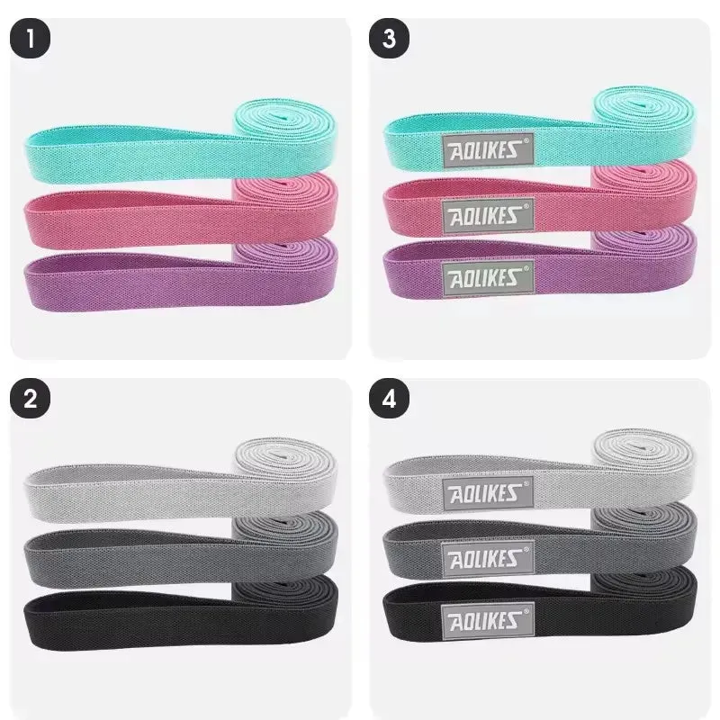 3 Piece Elastic Loop Band Set For Fitness & Yoga
