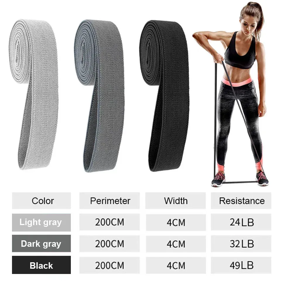 3 Piece Elastic Loop Band Set For Fitness & Yoga