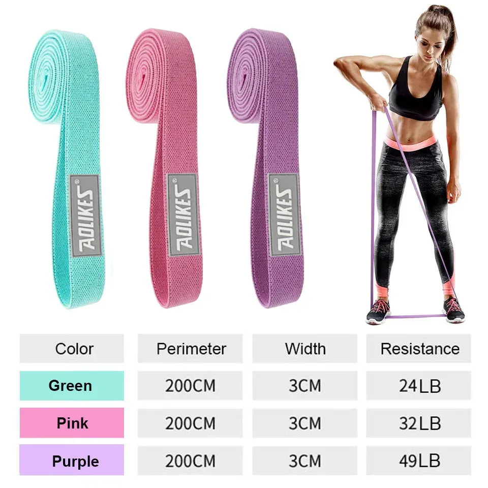 3 Piece Elastic Loop Band Set For Fitness & Yoga