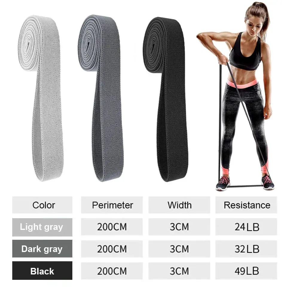 3 Piece Elastic Loop Band Set For Fitness & Yoga