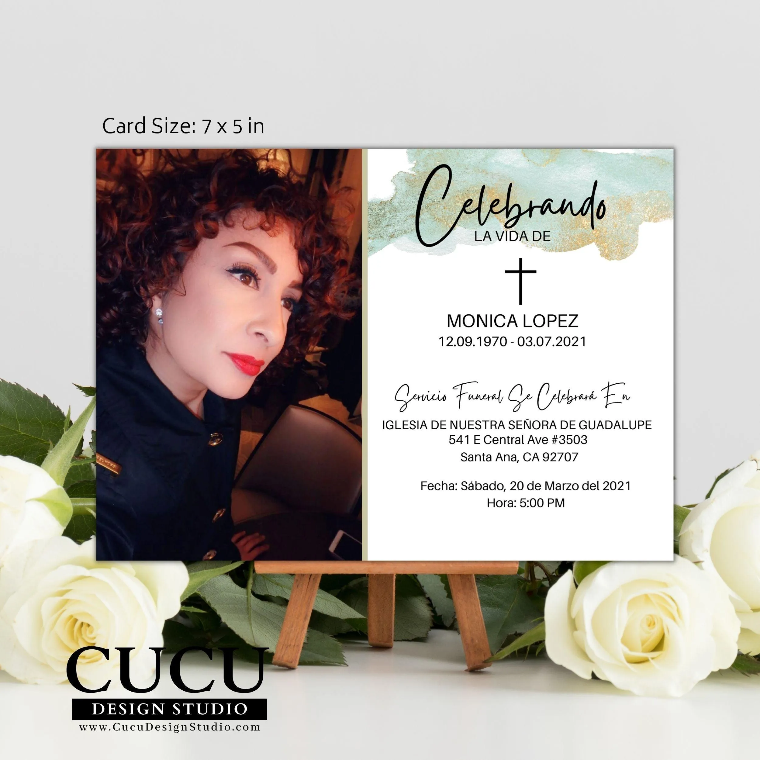 Affordable Spanish Funeral Invitation Card