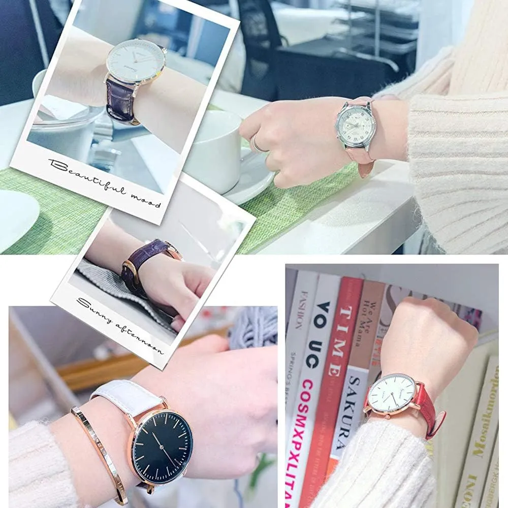Alligator Style Genuine Leather Watch Bands Genuine Calf Leather Replacement Watch Strap with Stainless Metal Buckle Clasp 12mm 14mm 16mm 18mm 20mm 22mm 24mm for Men and Women