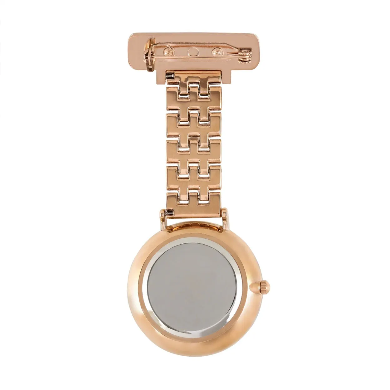 Annie Apple Nurses Fob Watch - Aurora - Grey/Rose Gold - Link - 35mm
