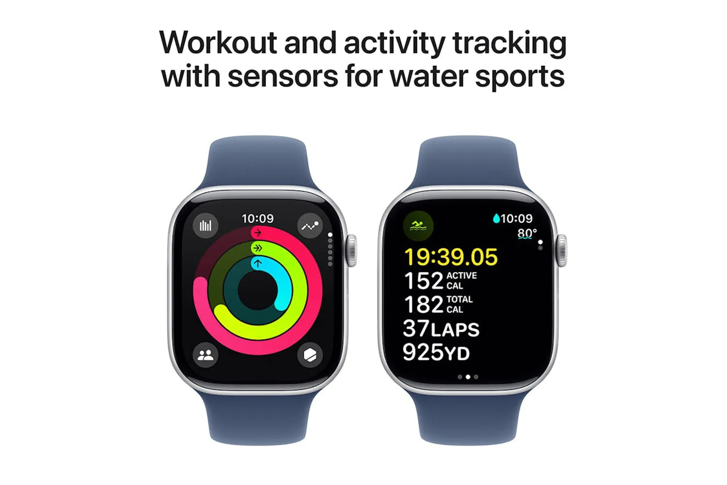 Apple Watch Series 10 GPS   Cellular | 46mm | Silver Aluminium Case with Denim Sport Band S/M