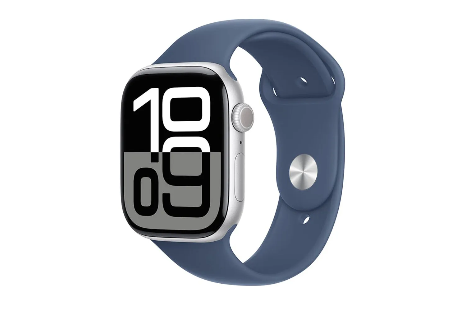 Apple Watch Series 10 GPS   Cellular | 46mm | Silver Aluminium Case with Denim Sport Band S/M
