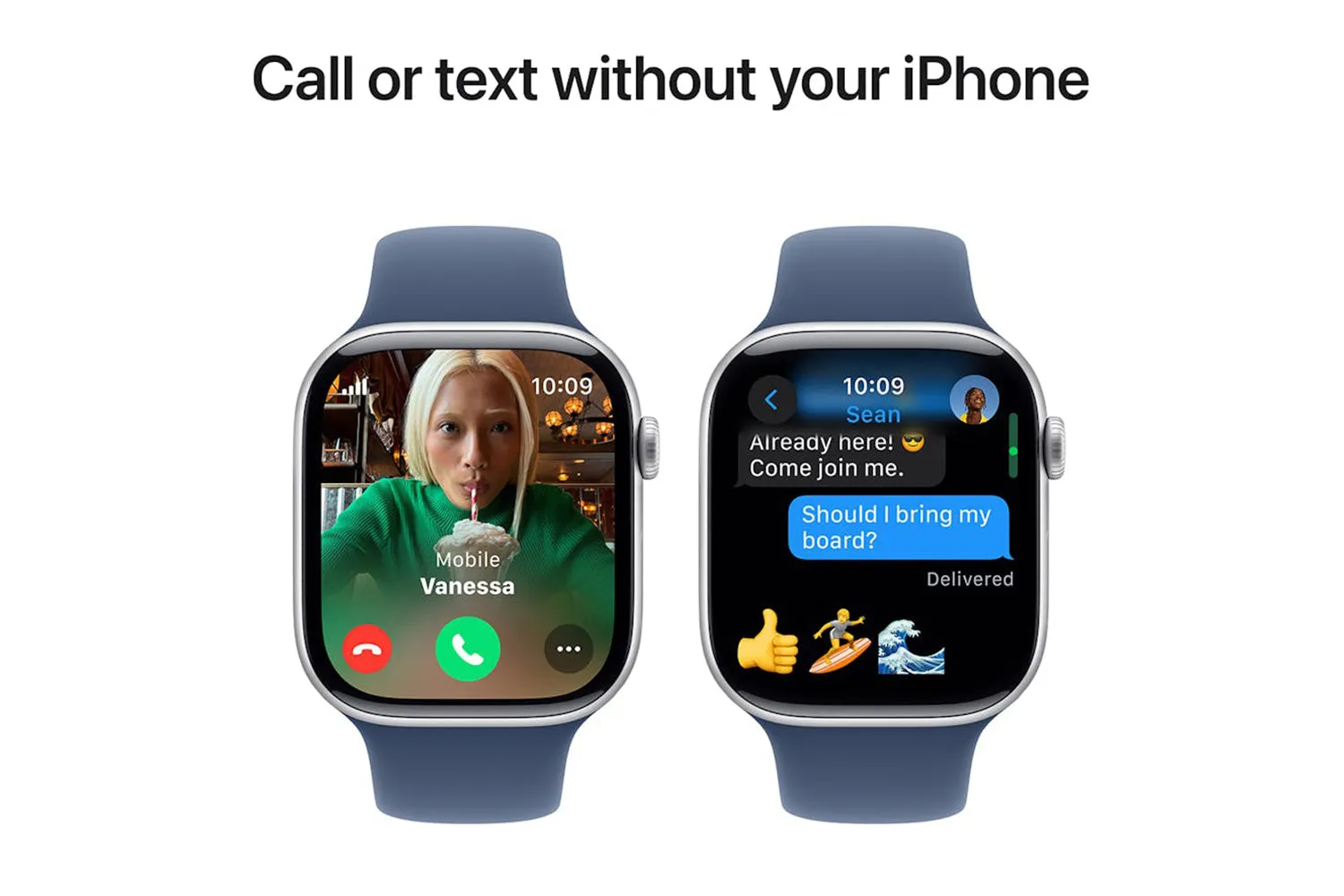 Apple Watch Series 10 GPS   Cellular | 46mm | Silver Aluminium Case with Denim Sport Band S/M