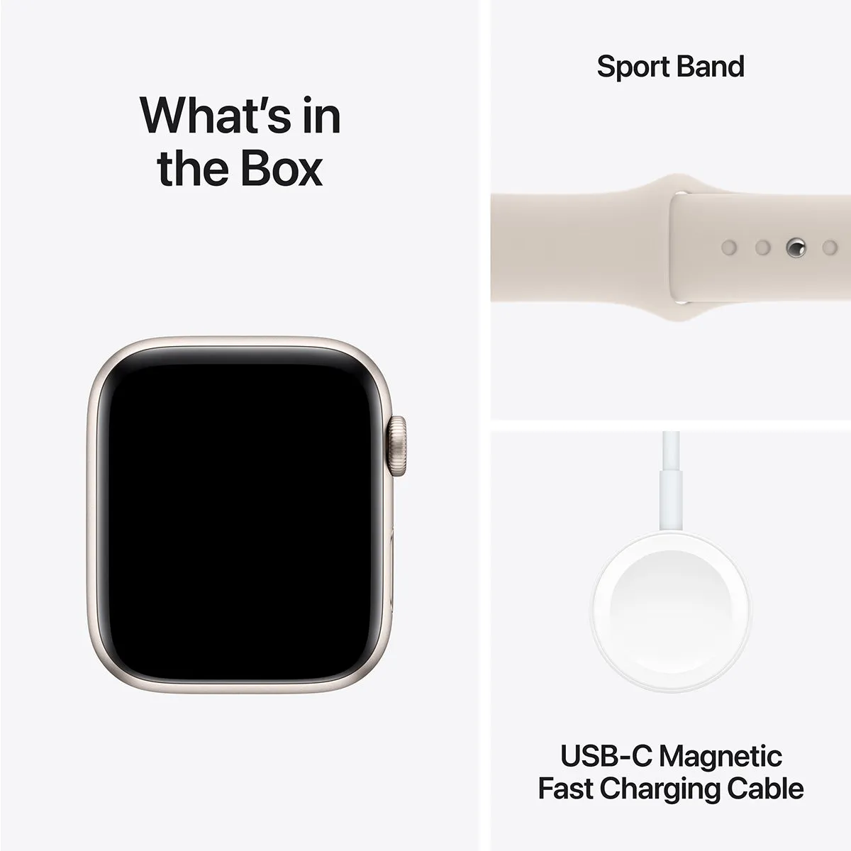 Apple Watch Series SE 2nd Gen GPS, 40mm Starlight Aluminium Case with Starlight Sport Band – MR9V3 (M/L)  (New)