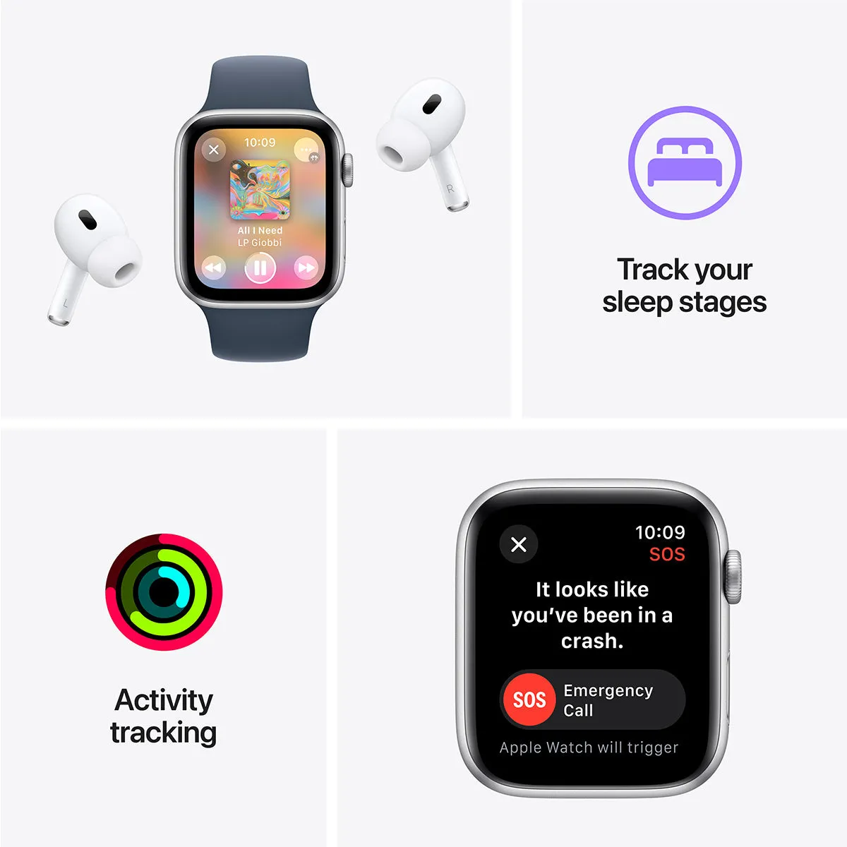 Apple Watch Series SE 2nd Gen GPS, 40mm Starlight Aluminium Case with Starlight Sport Band – MR9V3 (M/L)  (New)