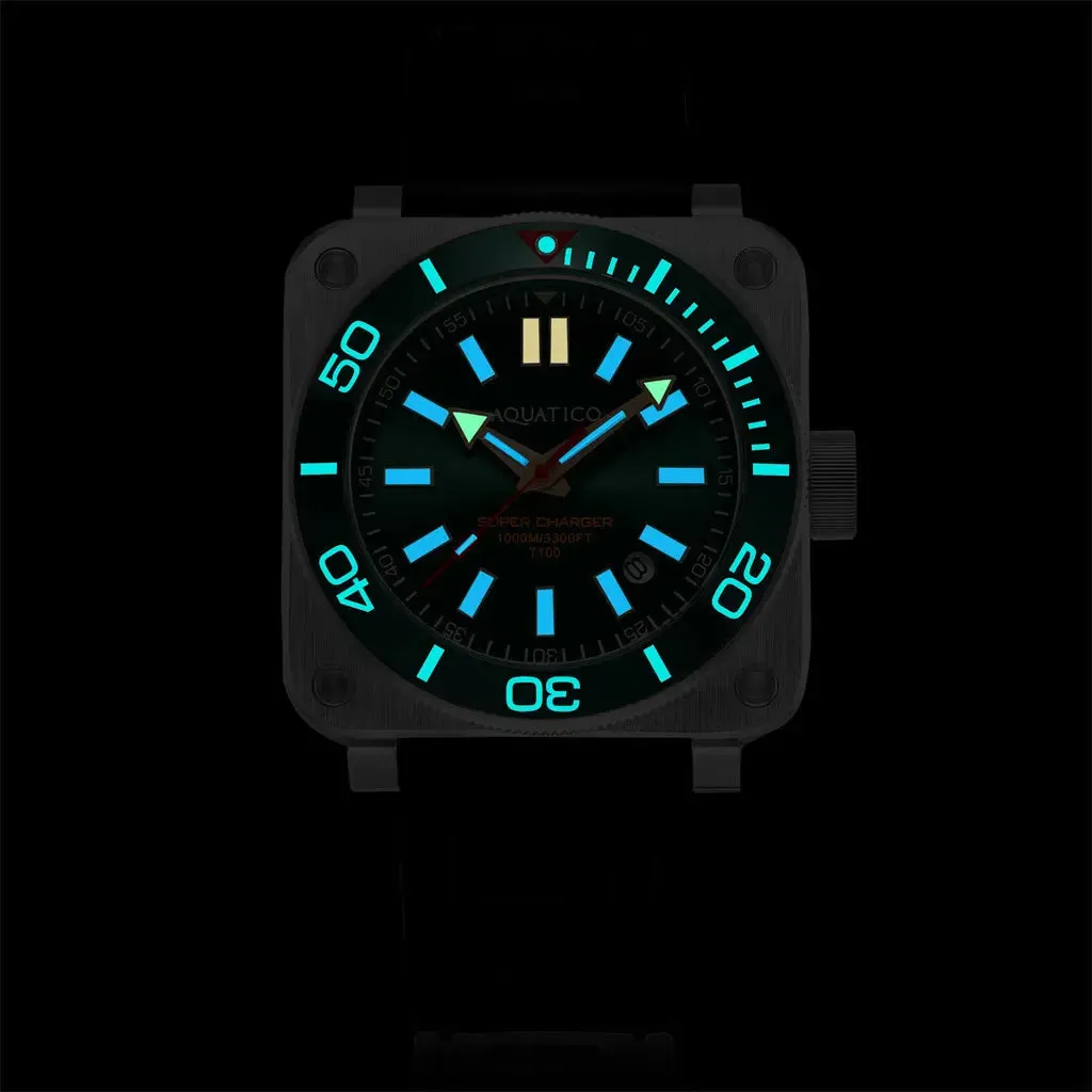 Aquatico Steel Man Black Dial Ceramic Bezel Watch (SWISS MADE Sellita sw200-1)