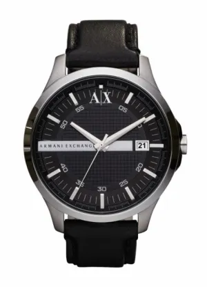Armani Exchange Whitman Black Dial Black Leather Men's Watch AX2101