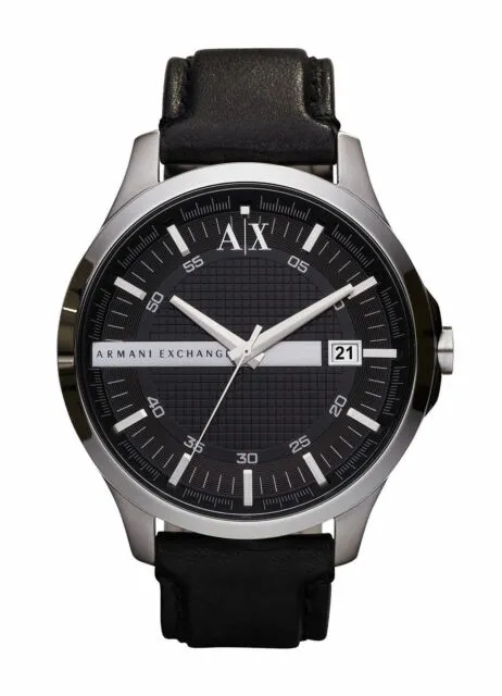 Armani Exchange Whitman Black Dial Black Leather Men's Watch AX2101