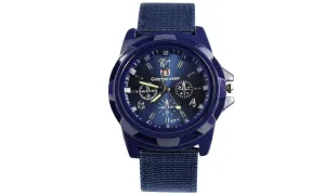 Army Racing Force Sport Fabric Band Watch Men 's Fashion Blue Alloy Quartz Watches Gift Accessory