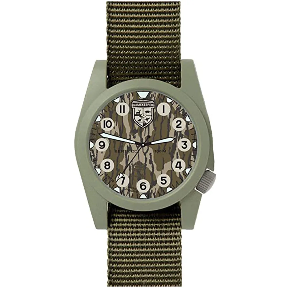 Bertucci Gamekeeper Unisex Defender Olive Nylon Band Mossy Oak Bottomland Quartz Dial Watch - 13377