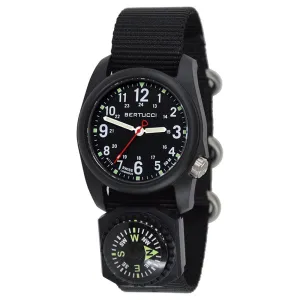Bertucci Mens Black Dial Nylon Band Quartz Watch - 11102