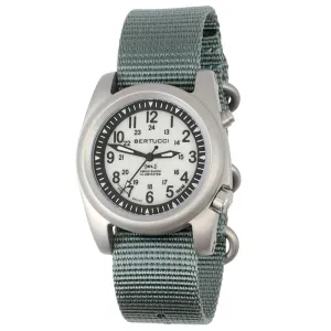 Bertucci Mens Ghost Gray Dial Vintage Drab Nylon Band Watch - 22033