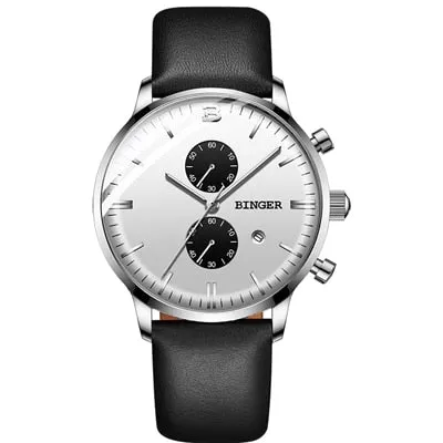 Binger Swiss Chronograph Quartz Watch Men B 1212