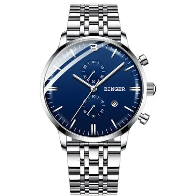 Binger Swiss Chronograph Quartz Watch Men B 1212